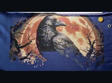 Raven Under a Blood Moon cross stitch pattern digital PDF gallery preview