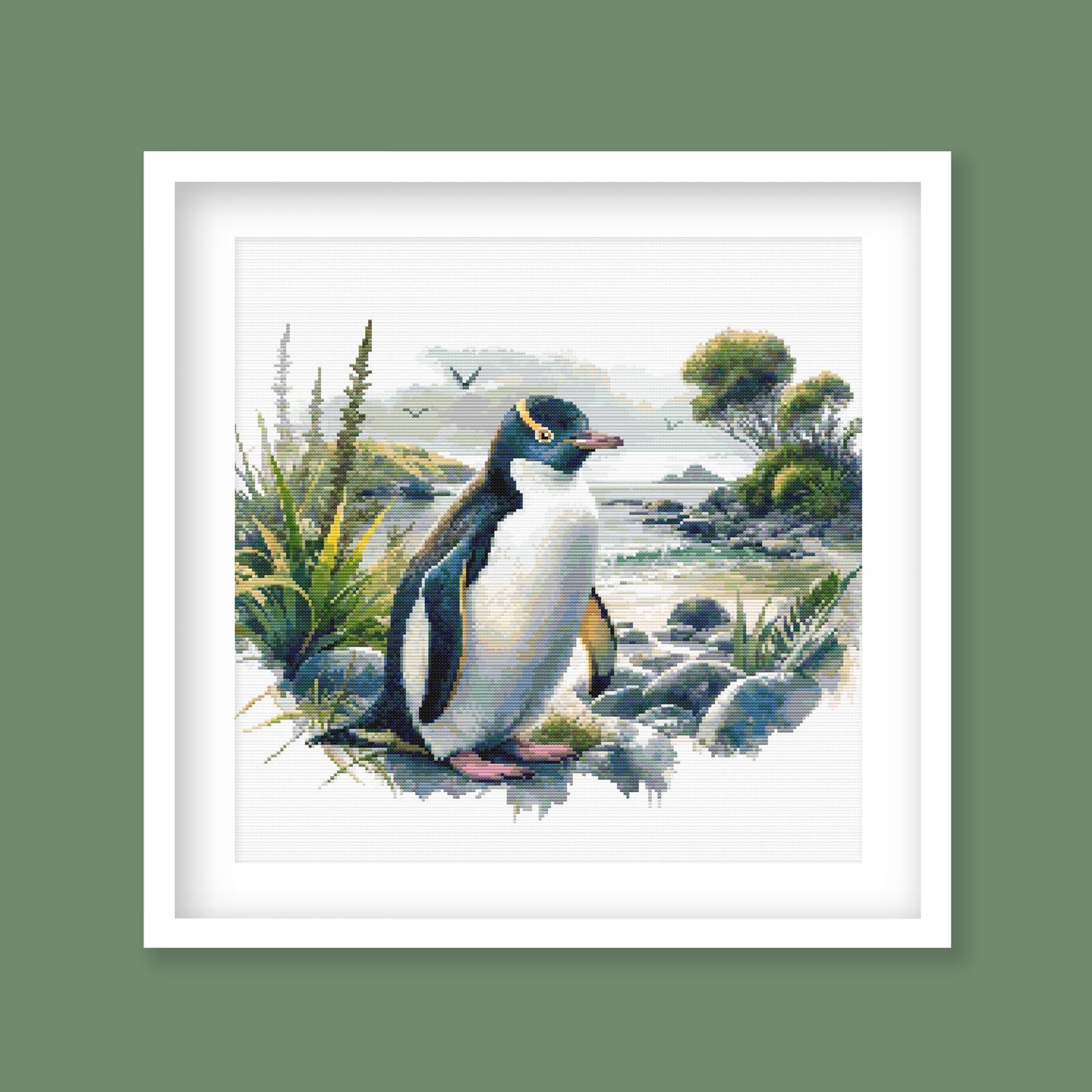 Hoiho Yellow Eyed Penguin Cross Stitch Pattern