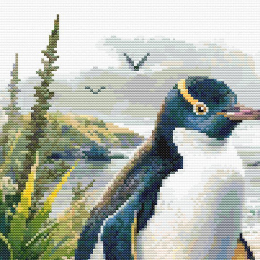 Hoiho Yellow Eyed Penguin Cross Stitch Pattern