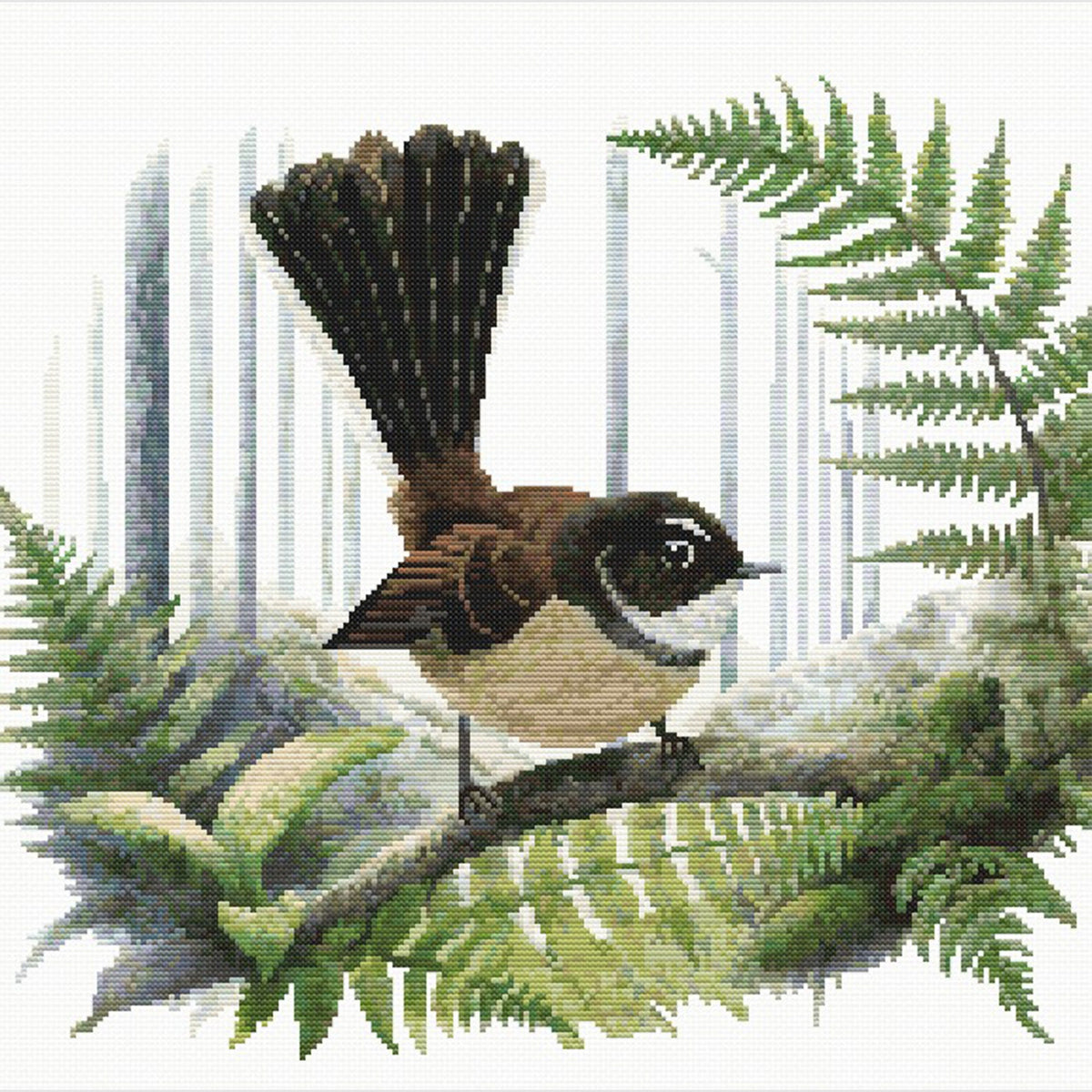 Fantail Piwakawaka Bird Pattern New Zealand Bird 2 cross stitch pattern - fantail piwakawaka bird pattern new zealand bird 2 botanical PDF, view 6