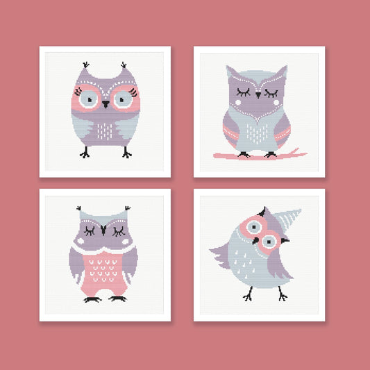 Children's Room Cross Stitch Collection, Nursery Decor Cross-Stitch Pattern, Owl Cross Stitch Pattern, Instant PDF Download - Etsy image 1