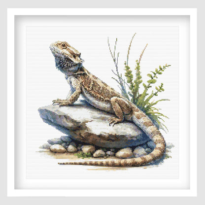 Bearded Dragon Lizard Cross Stitch Pattern