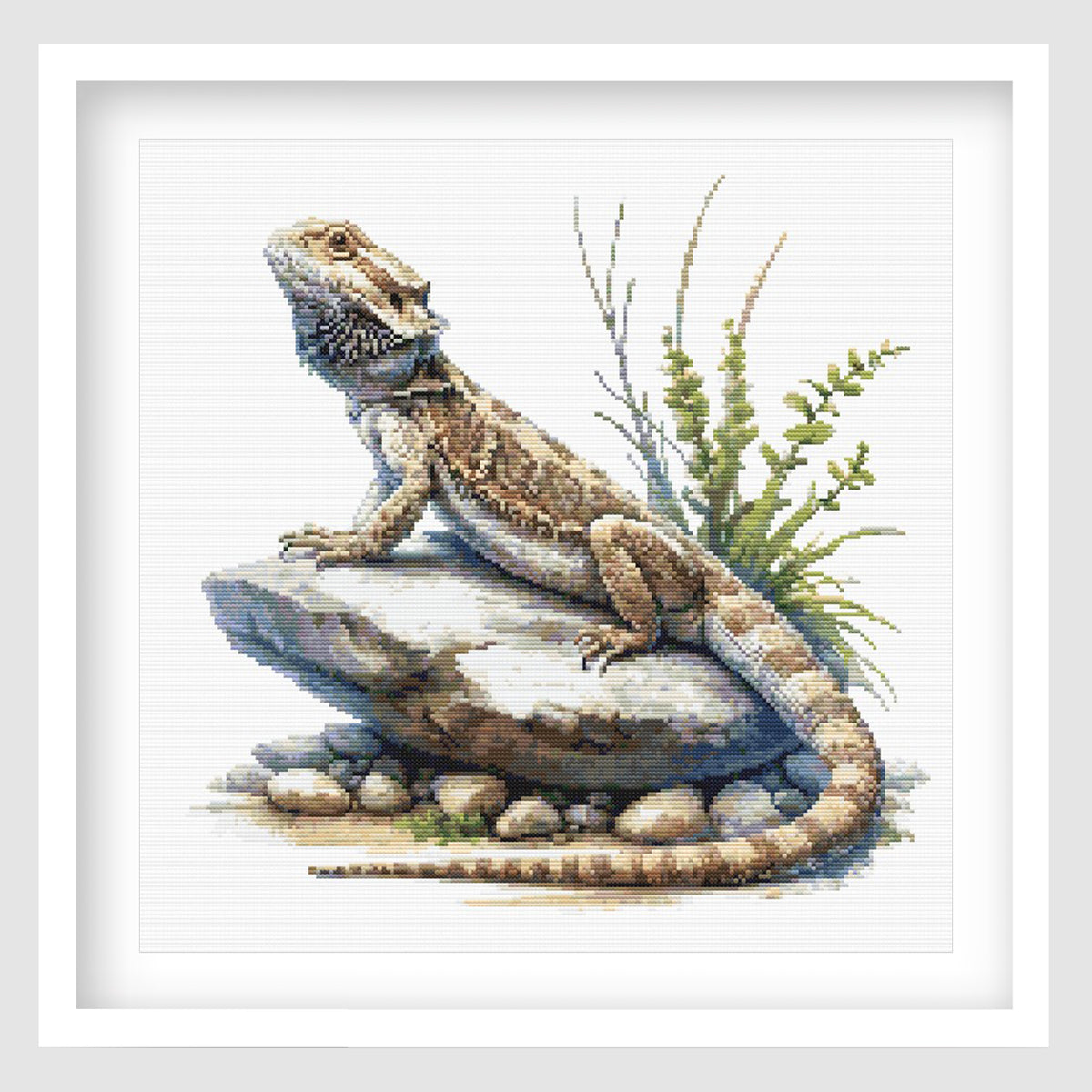 Bearded Dragon lizard cross stitch pattern digital PDF preview
