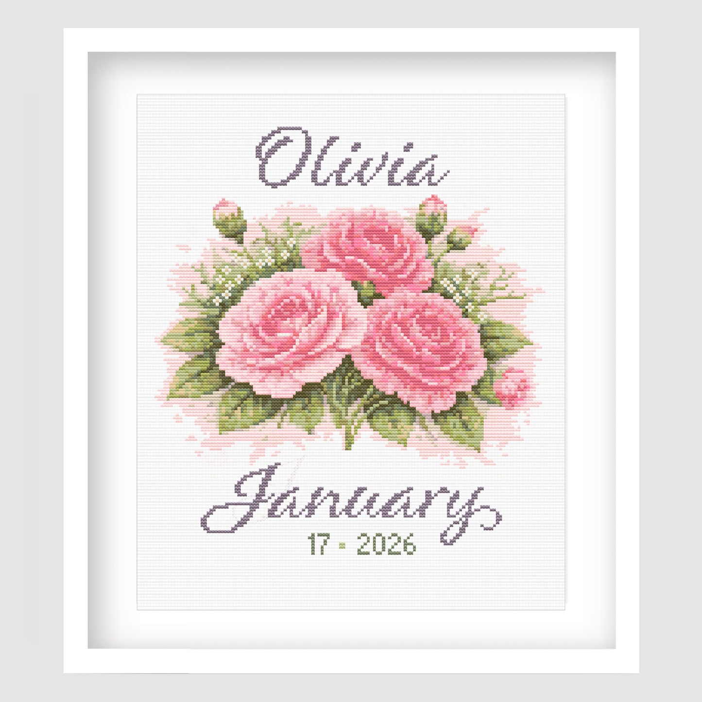 January Birth Flower Cross Stitch Pattern