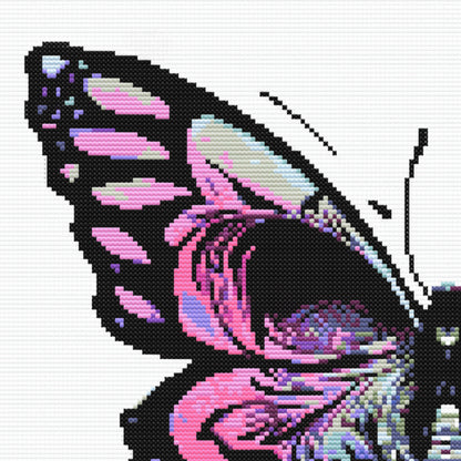 Multicolor Butterfly Skull Cross Stitch Pattern