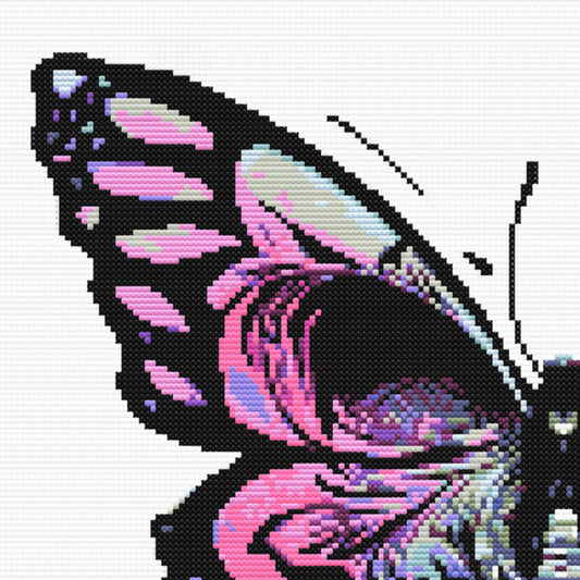 Multicolor Butterfly Skull Cross Stitch Pattern