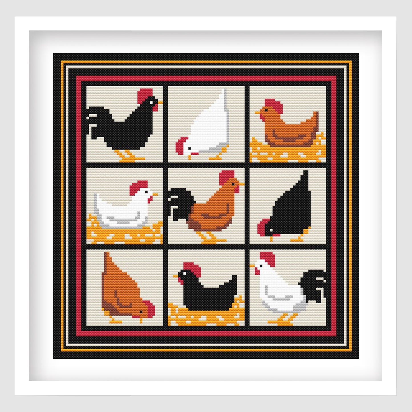 Farmhouse Chicken Cross Stitch Pattern