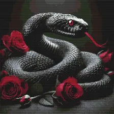Gothic Snake and Roses cross stitch pattern digital PDF gallery preview