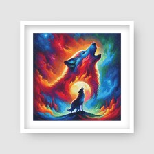 Howling Wolf cross stitch pattern digital PDF gallery preview
