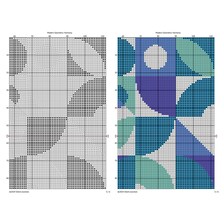 Modern Geometric Harmony cross stitch pattern digital PDF gallery preview