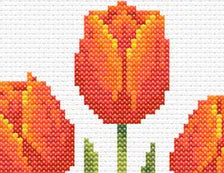 Orange Tulip cross stitch pattern digital PDF gallery preview