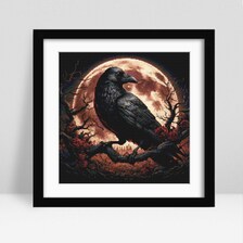 Raven Under a Blood Moon cross stitch pattern digital PDF gallery preview
