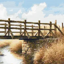 Rustic Wooden Bridge cross stitch pattern digital PDF gallery preview