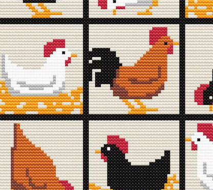 Farmhouse Chicken Cross Stitch Pattern