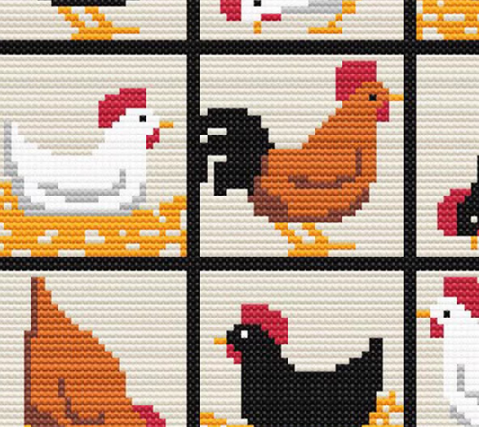 Farmhouse Chicken Cross Stitch Pattern