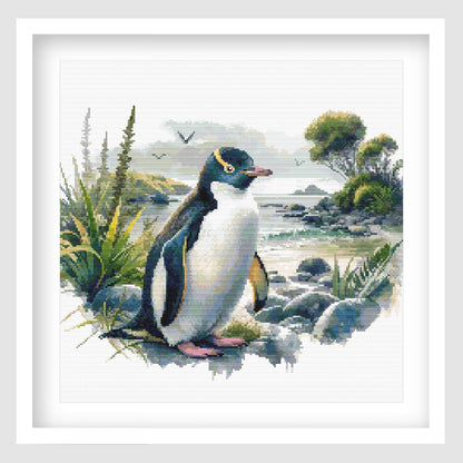 Hoiho Yellow Eyed Penguin Cross Stitch Pattern