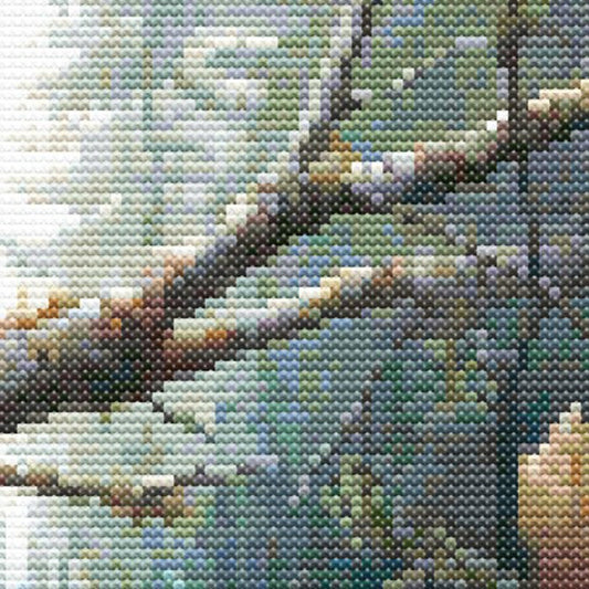 Close up of a beance Canada Jay Cross Stitch Pattern, digital download PDF