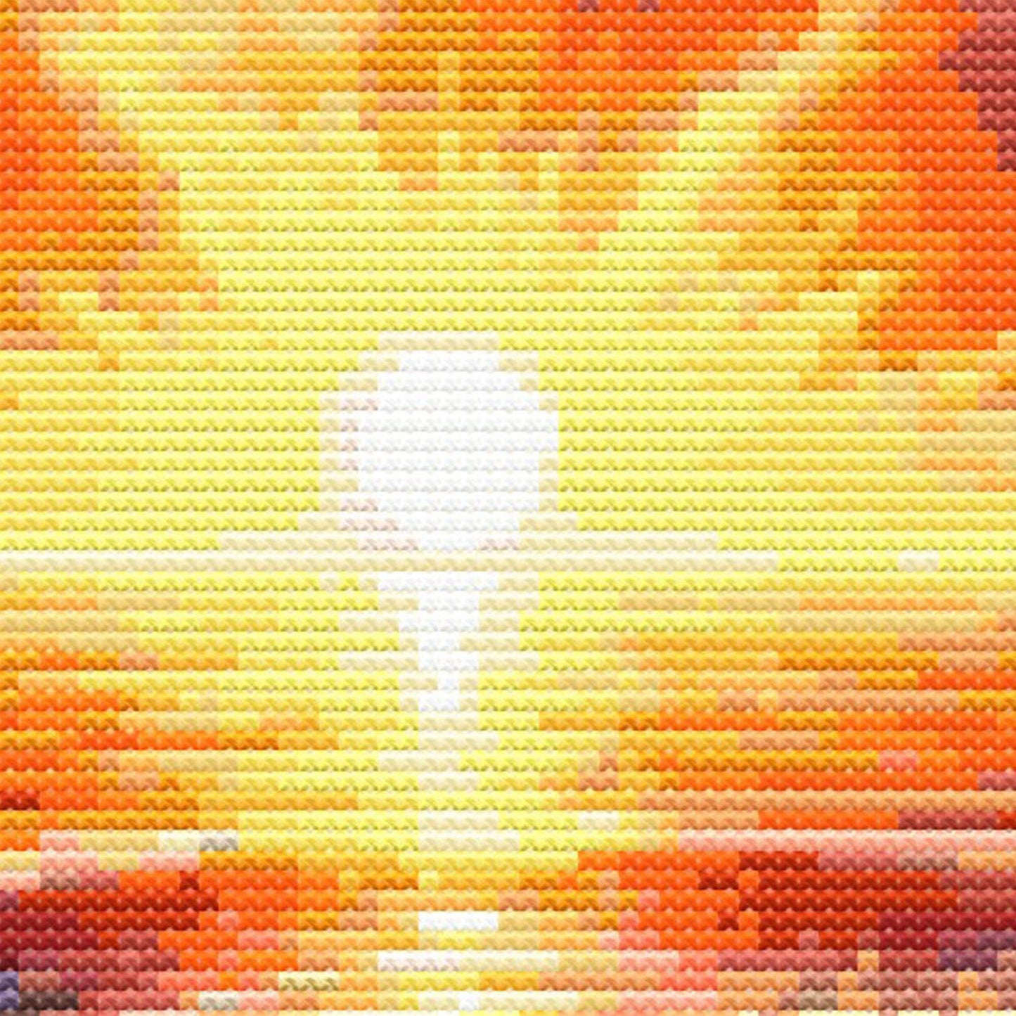 Dolphin Cross Stitch Pattern close up of the sun and detail of the pattern.