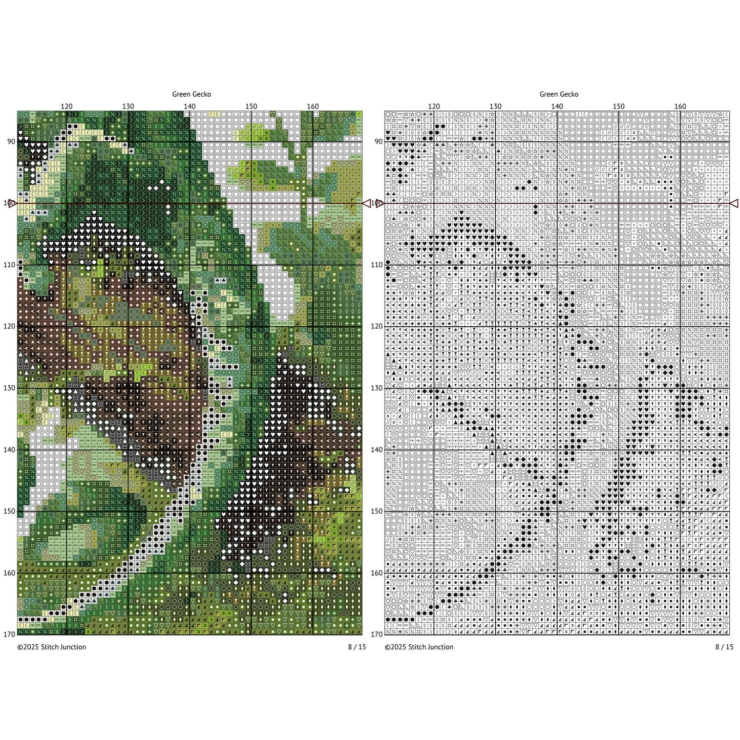 Gecko  cross stitch pattern chart