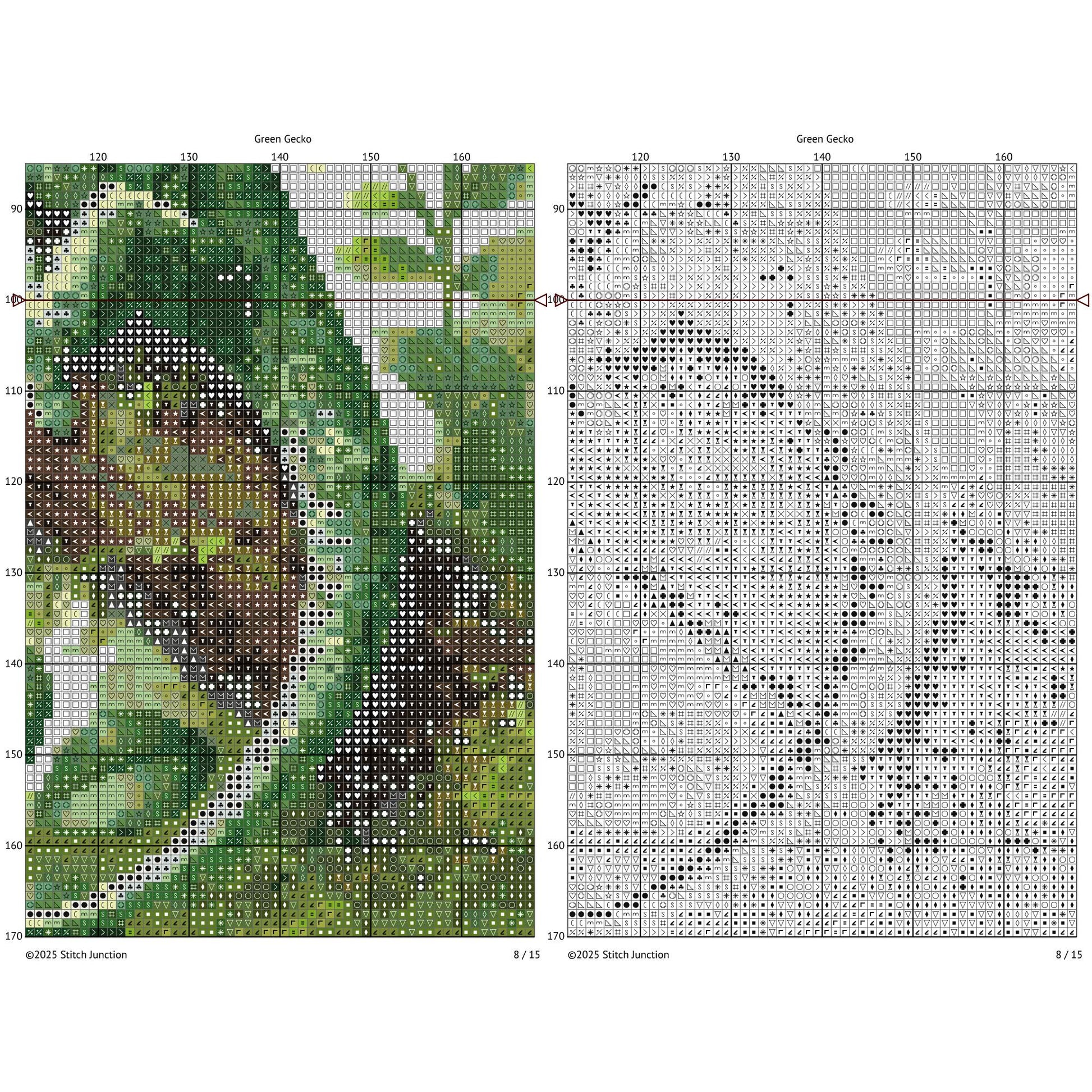 Gecko  cross stitch pattern chart