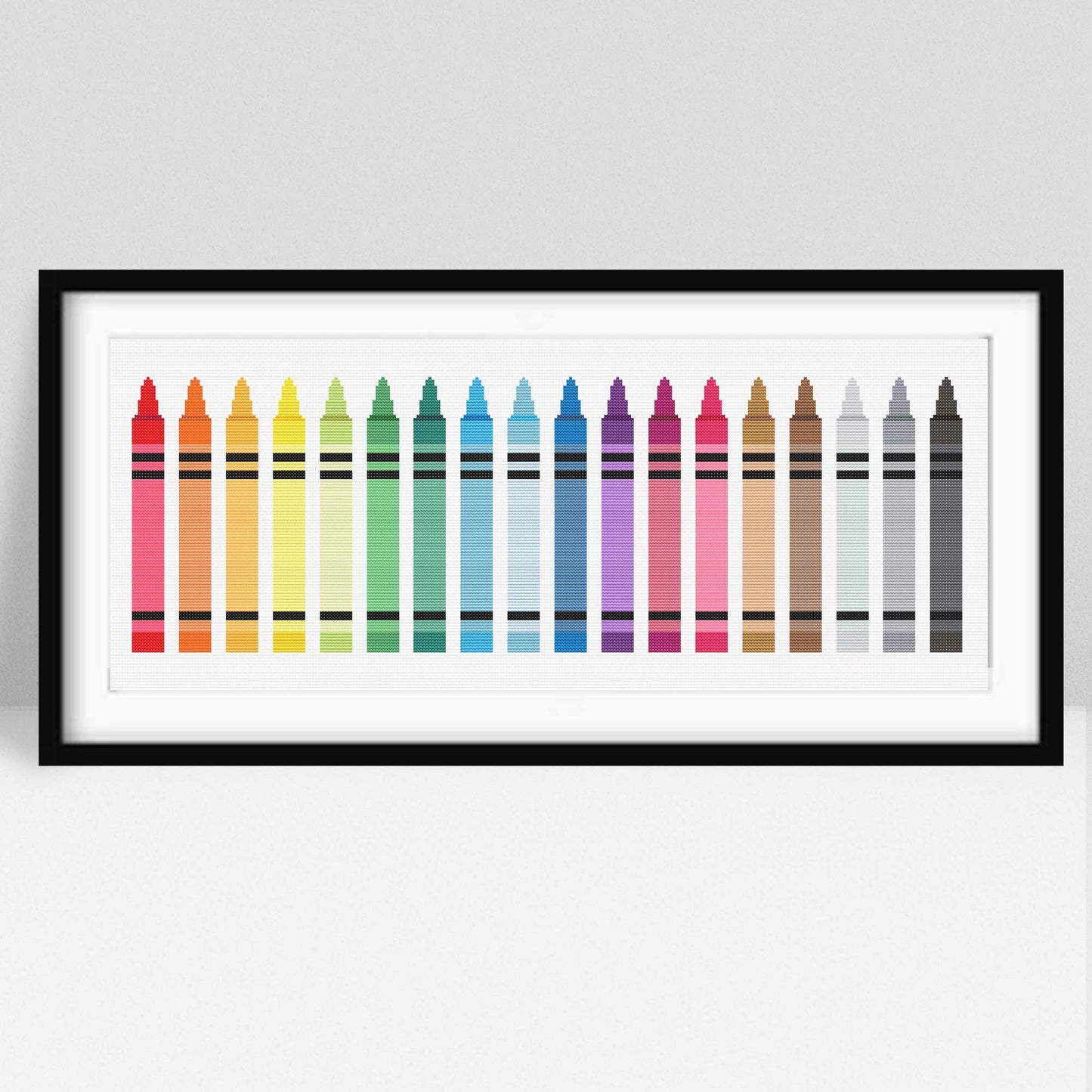 Crayon Cross Stitch Pattern, Easy Teacher Cross Stitch Pattern - digital cross stitch pattern by Stitch Junction