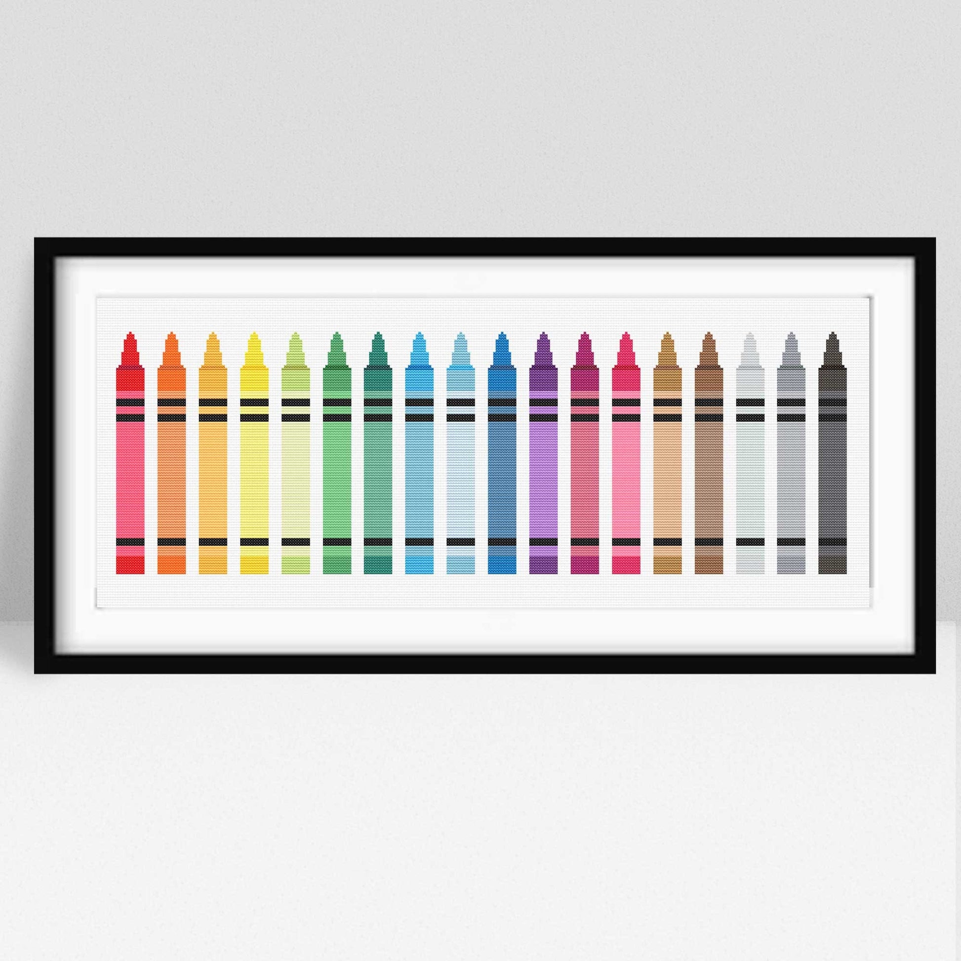 Crayon Cross Stitch Pattern, Easy Teacher Cross Stitch Pattern - digital cross stitch pattern by Stitch Junction