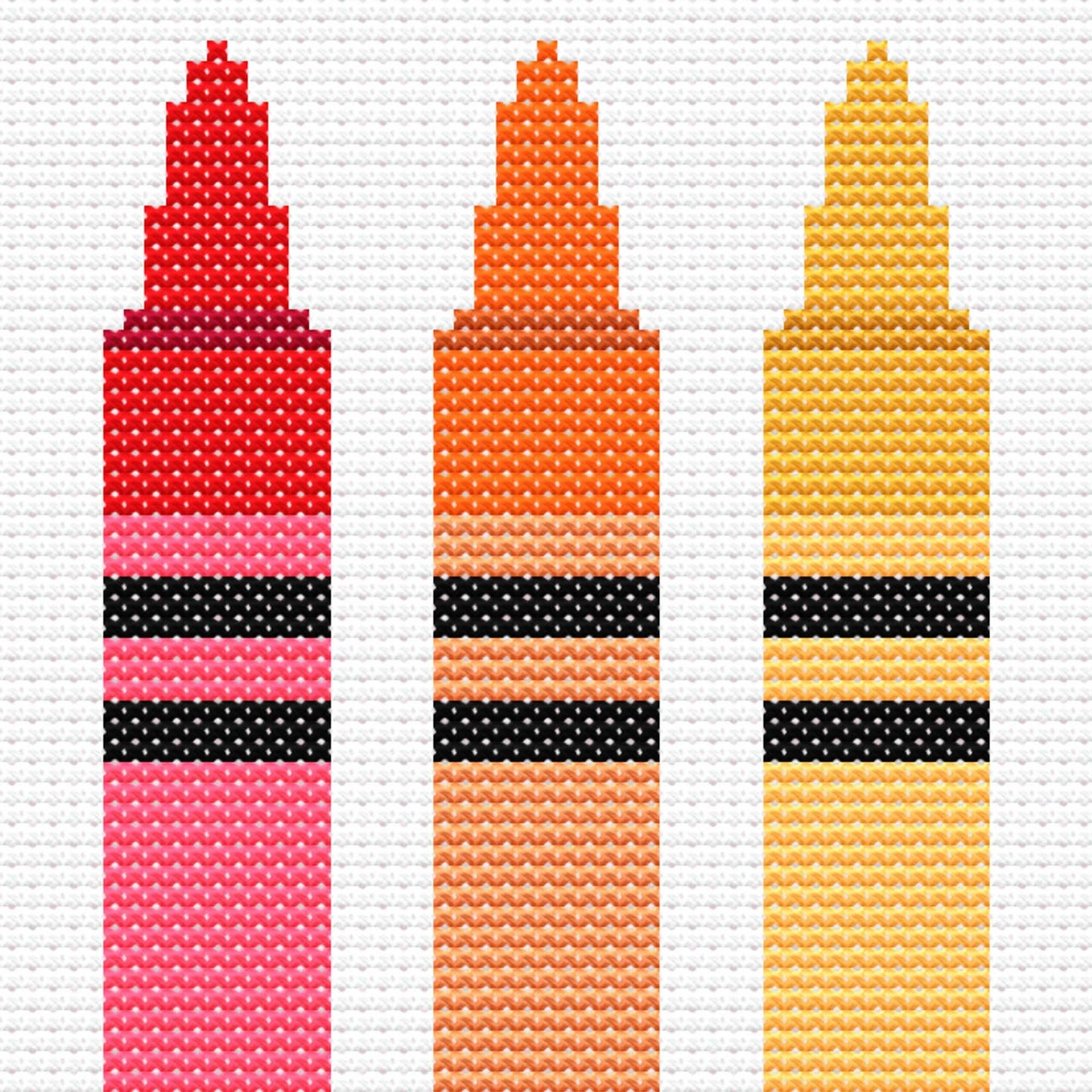 Crayon Cross Stitch Pattern, Easy Teacher Cross Stitch Pattern - digital cross stitch pattern by Stitch Junction