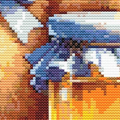 Teddy Bear Cross Stitch Pattern with Honey Jar and Bumblebee, Nursery Wall Art, Baby Room Decor - digital cross stitch pattern by Stitch Junction