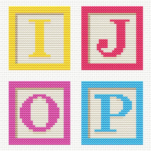 Alphabet Block Letters Cross Stitch Pattern, Alphabet Letter Set, Instant Download - digital cross stitch pattern by Stitch Junction