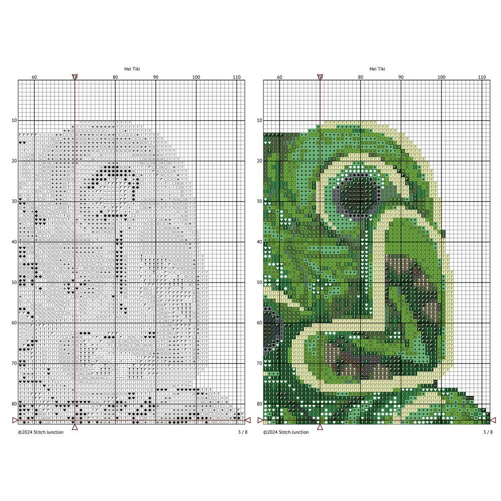 Hei Tiki Cross Stitch Pattern, New Zealand Maori Hei Tiki Embroidery Pattern - digital cross stitch pattern by Stitch Junction