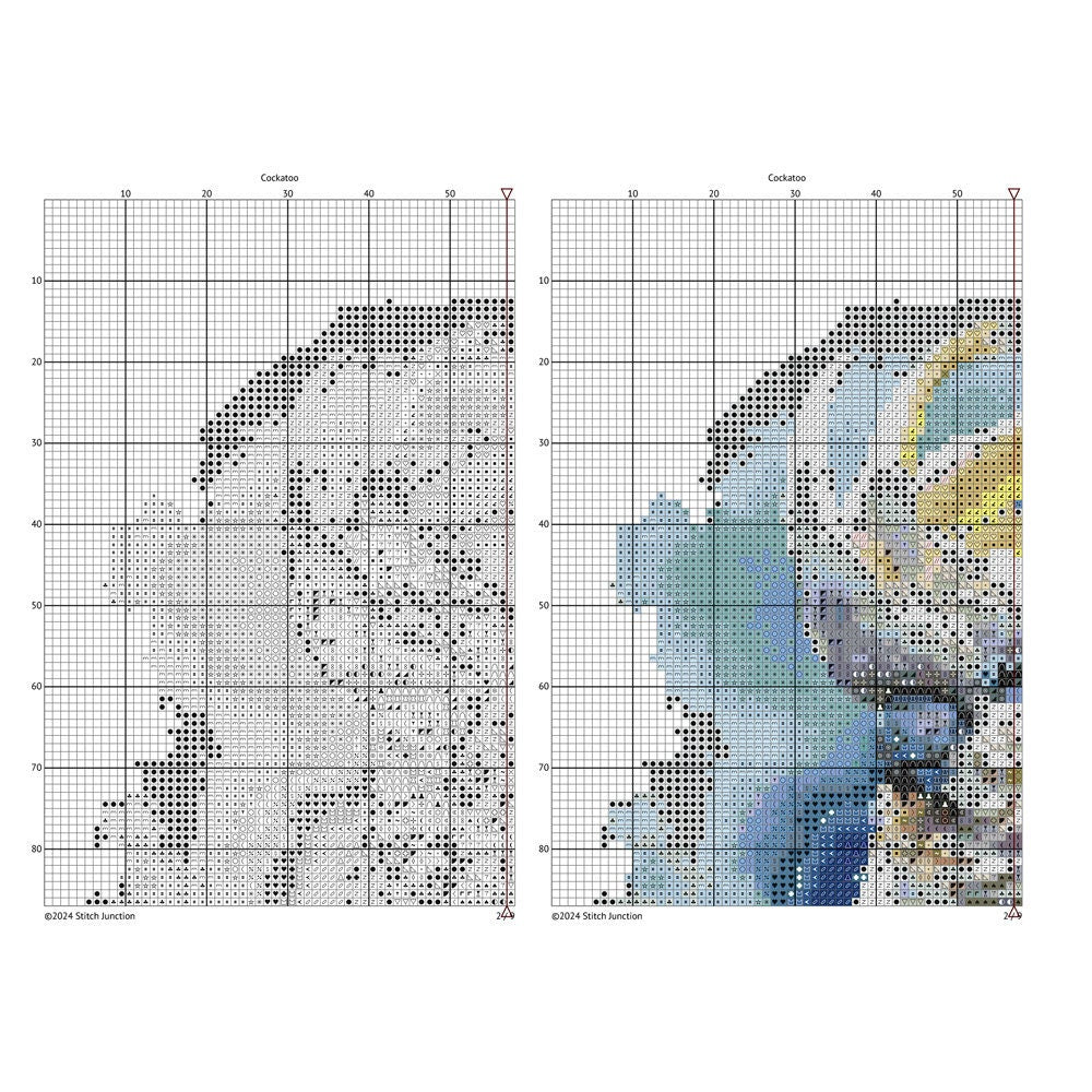 Advanced Cockatoo Cross Stitch Pattern - digital cross stitch pattern by Stitch Junction