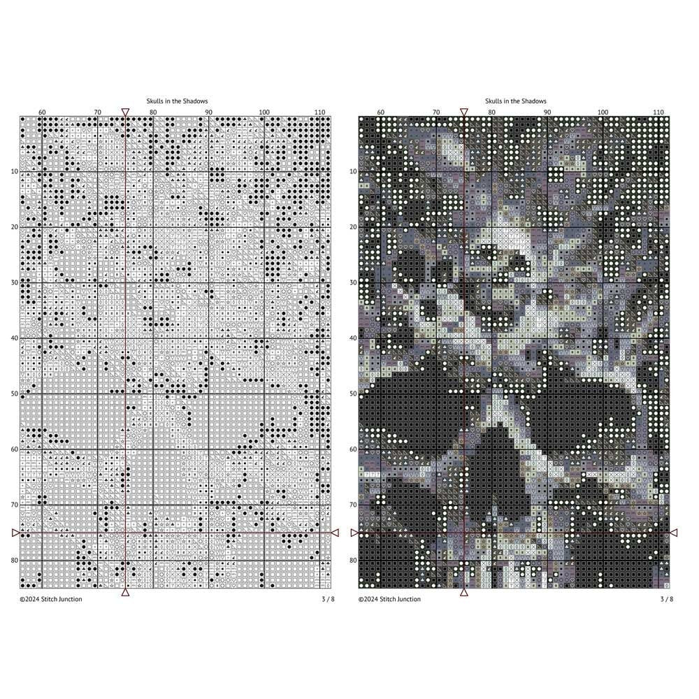 Gothic Skulls Cross Stitch Pattern - PDF Pattern - Etsy image 3
