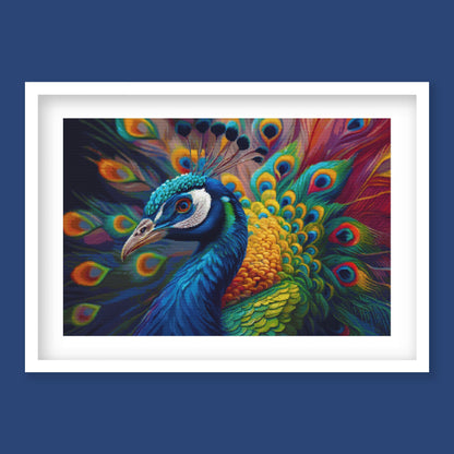 Peacock Cross Stitch Pattern, Colorful Feather Embroidery, Exotic Bird Art, Digital Download - Etsy image 2