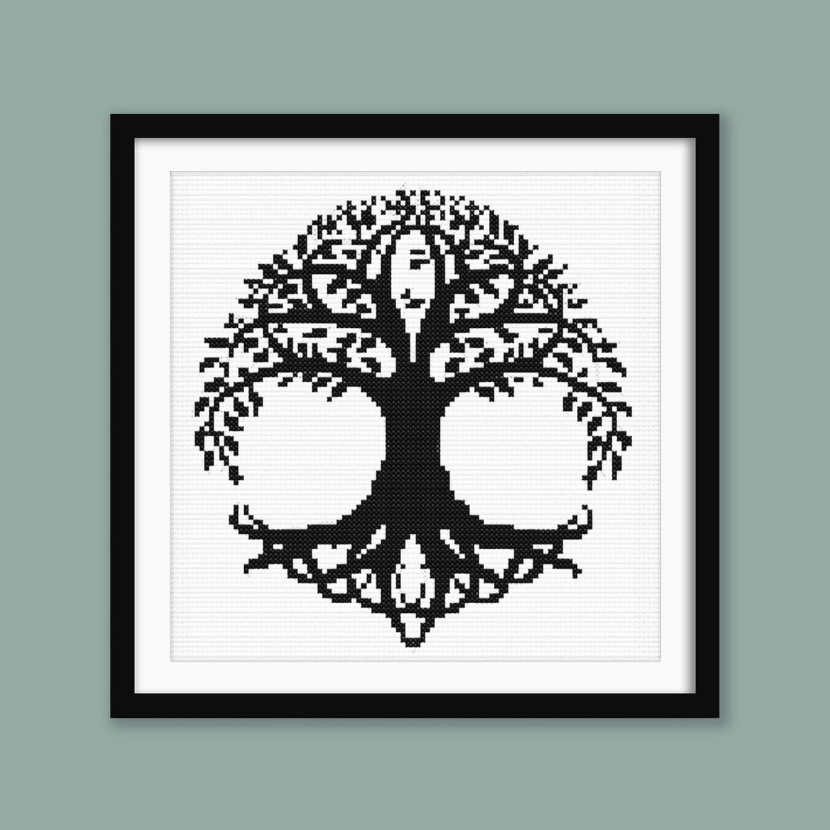 Celtic Tree of Life Cross Stitch Pattern: Beginner One-Color Design (PDF Pattern) - Etsy image 1