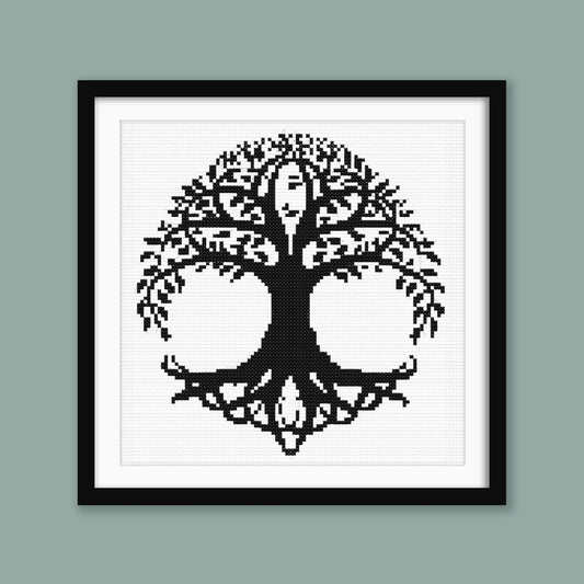 Celtic Tree of Life Cross Stitch Pattern: Beginner One-Color Design (PDF Pattern) - Etsy image 1