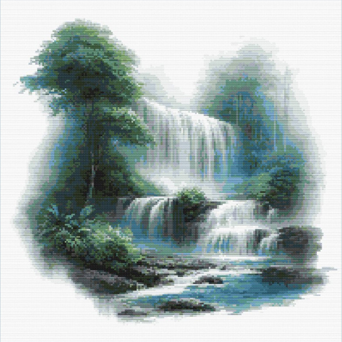 Misty Waterfall Cross Stitch Pattern - PDF Pattern - Etsy image 6