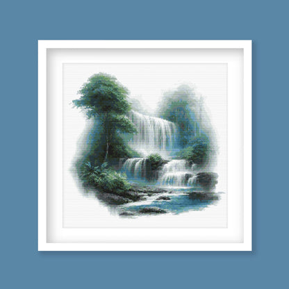 Misty Waterfall Cross Stitch Pattern - PDF Pattern - Etsy image 1
