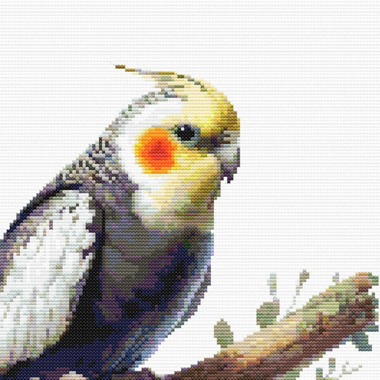 Cockatiel Cross Stitch Pattern - Realistic Bird Embroidery Design - digital cross stitch pattern by Stitch Junction