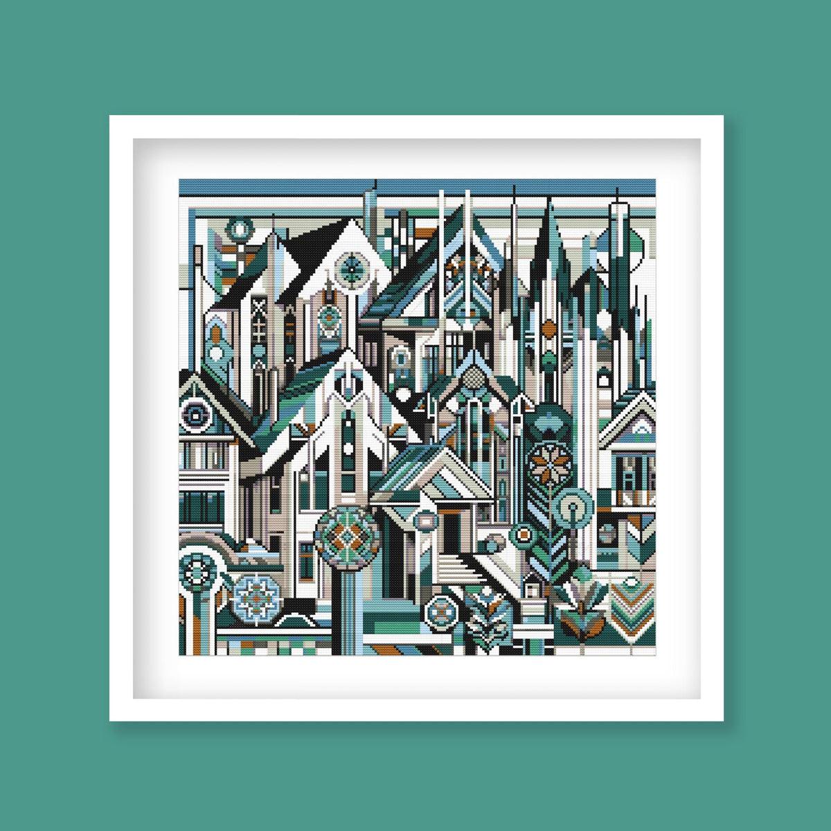 Geometric City Cross Stitch Pattern - PDF Pattern - Etsy image 7