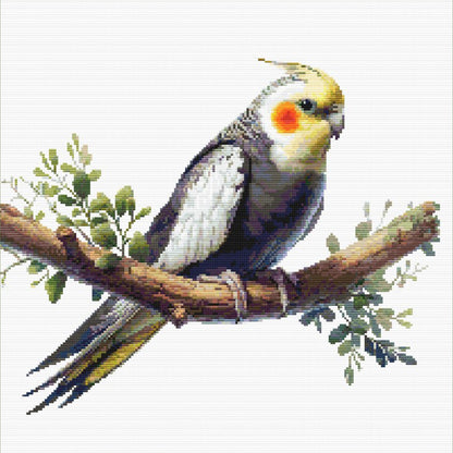 Cockatiel Cross Stitch Pattern - Realistic Bird Embroidery Design - digital cross stitch pattern by Stitch Junction