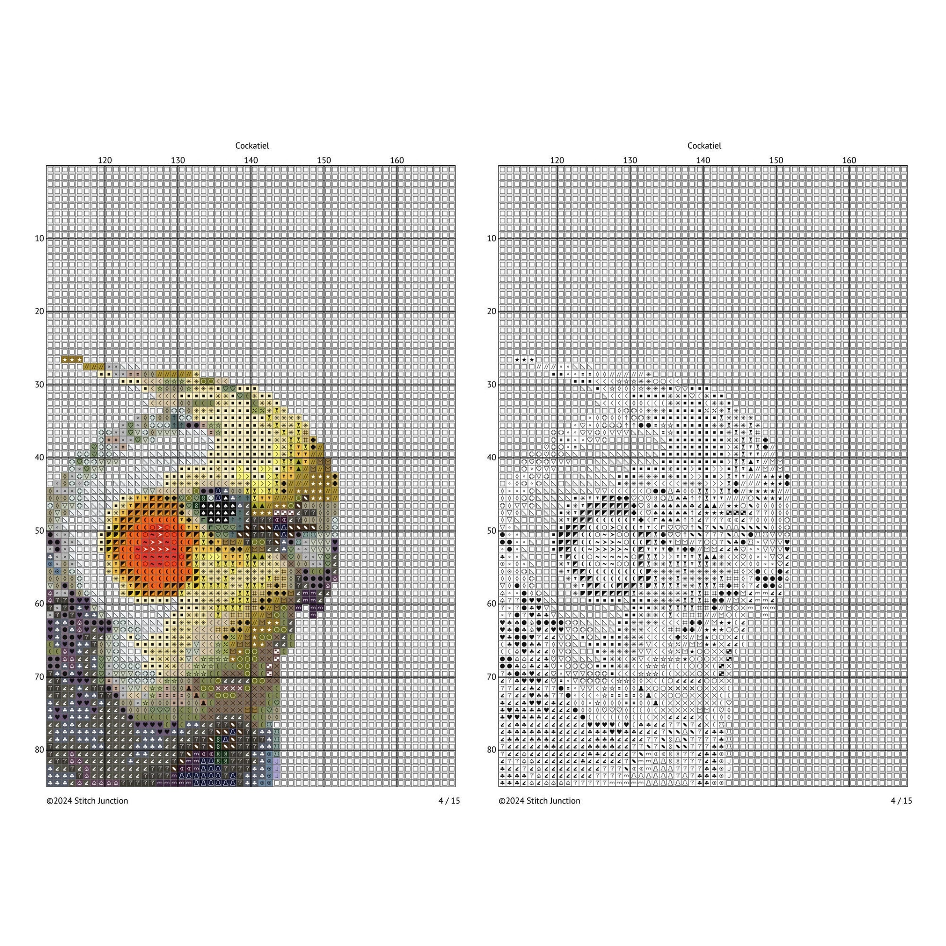 Cockatiel Cross Stitch Pattern - Realistic Bird Embroidery Design - digital cross stitch pattern by Stitch Junction