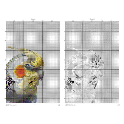Cockatiel Cross Stitch Pattern - Realistic Bird Embroidery Design - digital cross stitch pattern by Stitch Junction