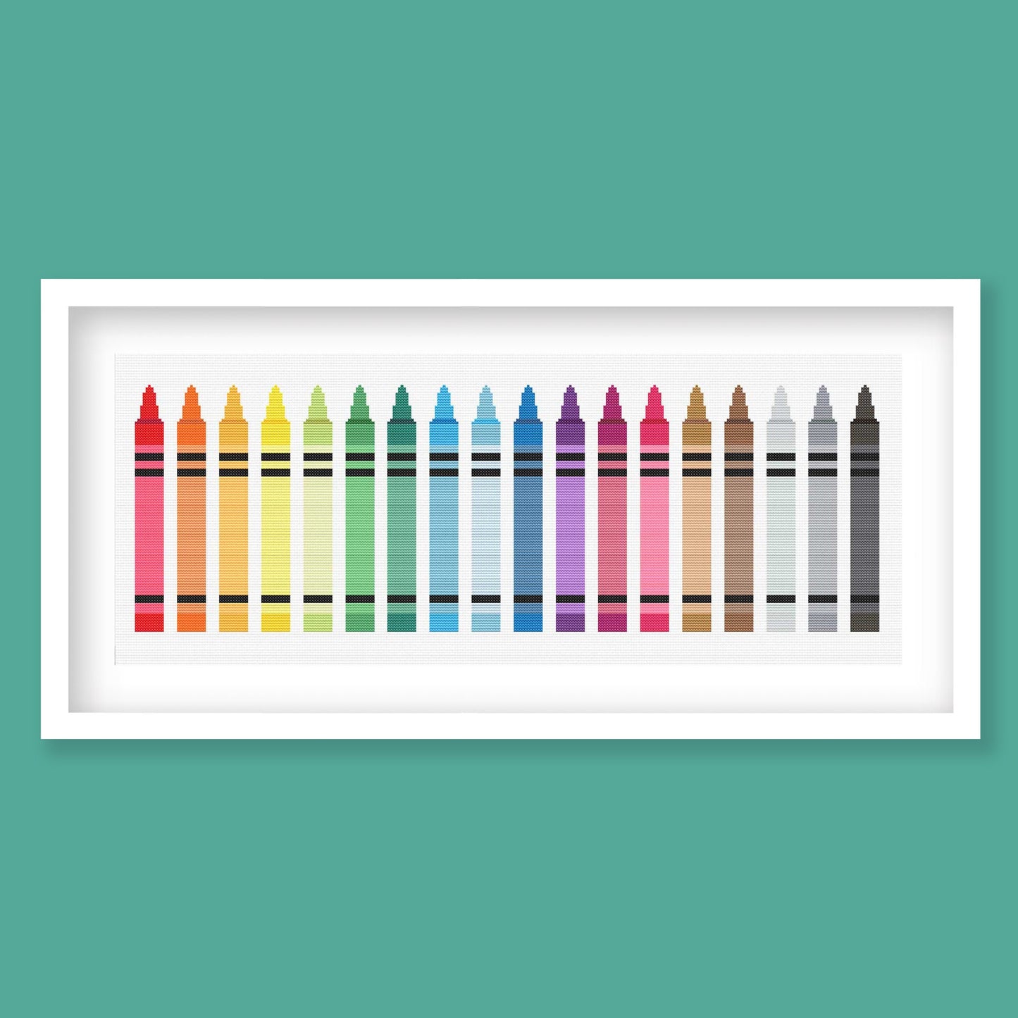Crayon Cross Stitch Pattern, Easy Teacher Cross Stitch Pattern digital PDF cross stitch pattern preview by Stitch Junction