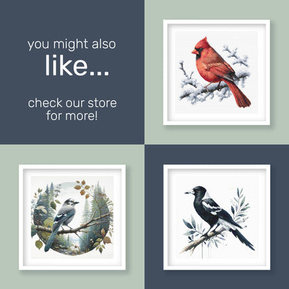 Advanced Cockatoo Cross Stitch Pattern. Parrot Cross-Stitch Pattern in Watercolor Tones. Digital Download - Etsy image 7