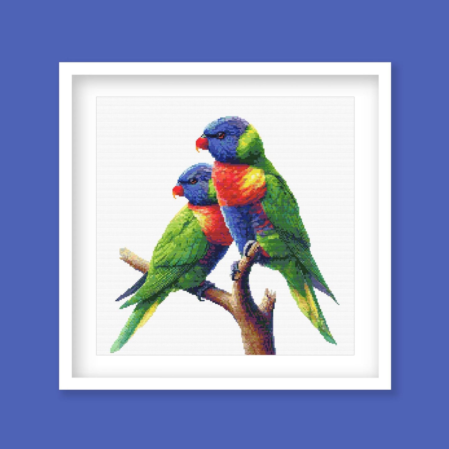 Rainbow Lorikeet Cross Stitch Pattern - digital cross stitch pattern by Stitch Junction