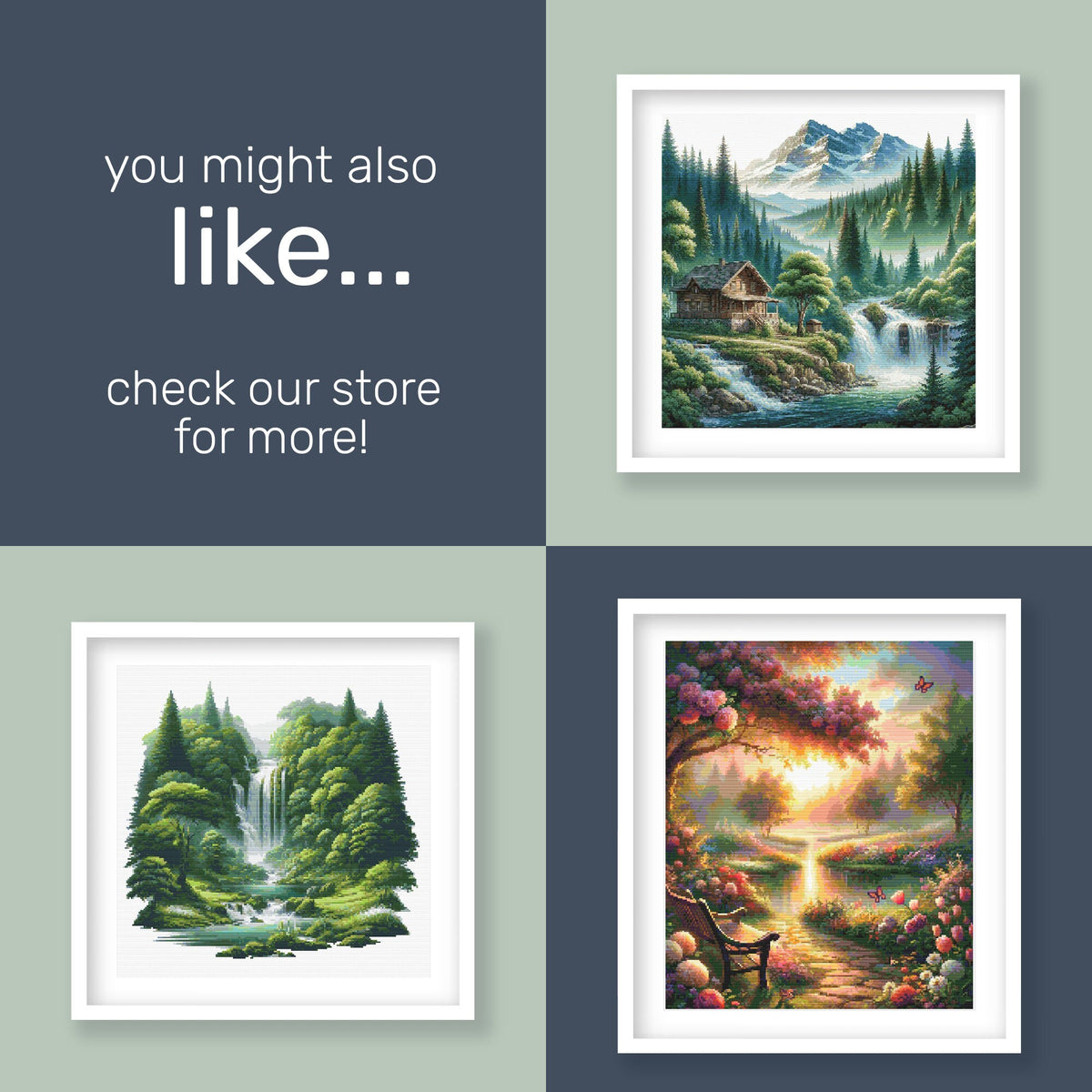 Mountain Waterfall Cross Stitch Pattern – Scenic Landscape Nature Embroidery Chart (Digital Download) - Etsy image 8