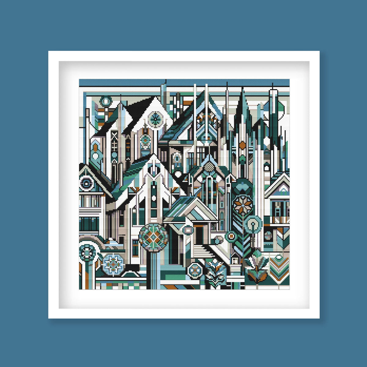 Geometric City Cross Stitch Pattern - PDF Pattern - Etsy image 1