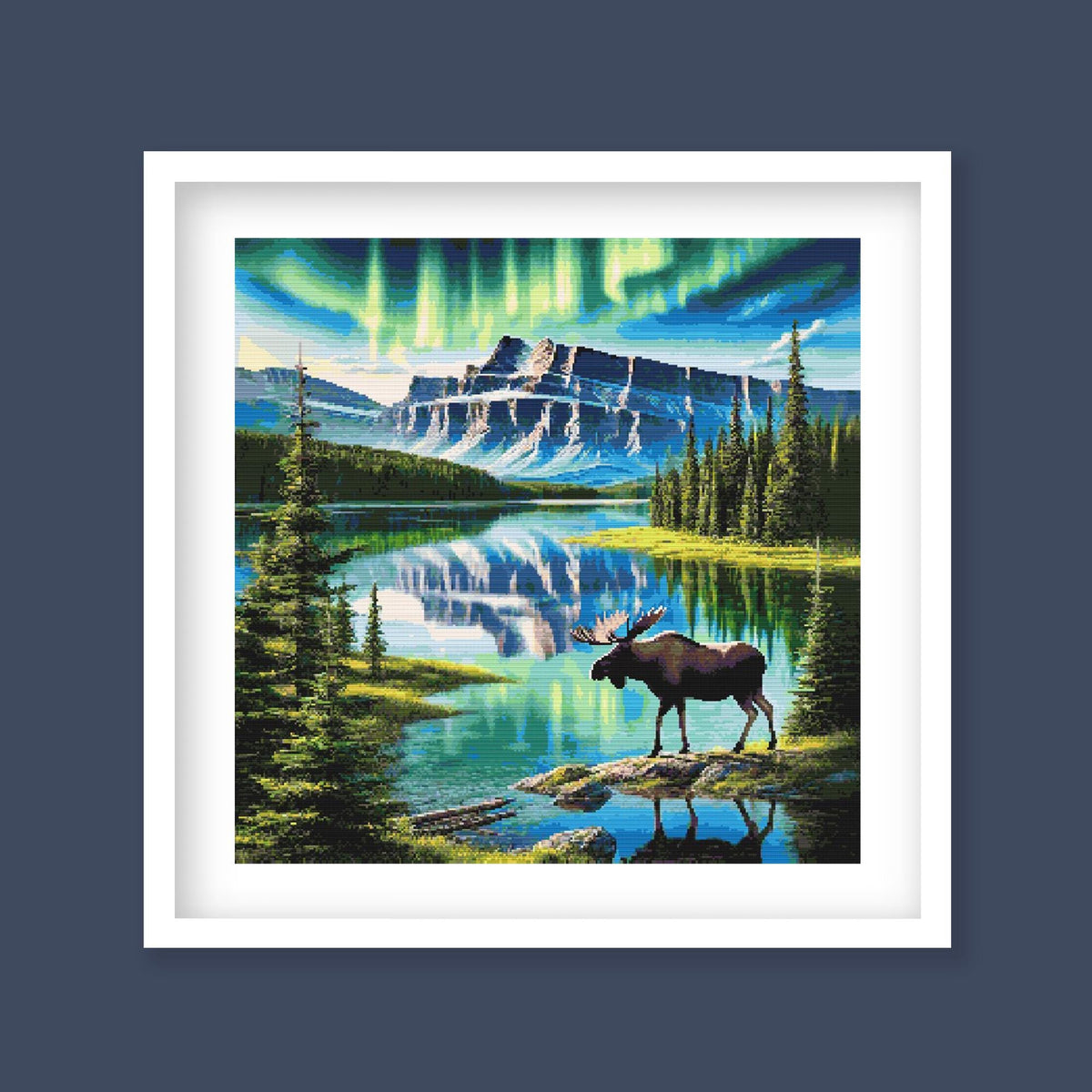 Northern Lights Moose Cross Stitch Pattern - PDF Pattern - Etsy image 1