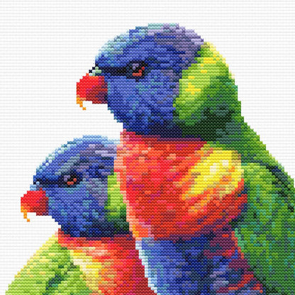 Rainbow Lorikeet Cross Stitch Pattern - digital cross stitch pattern by Stitch Junction