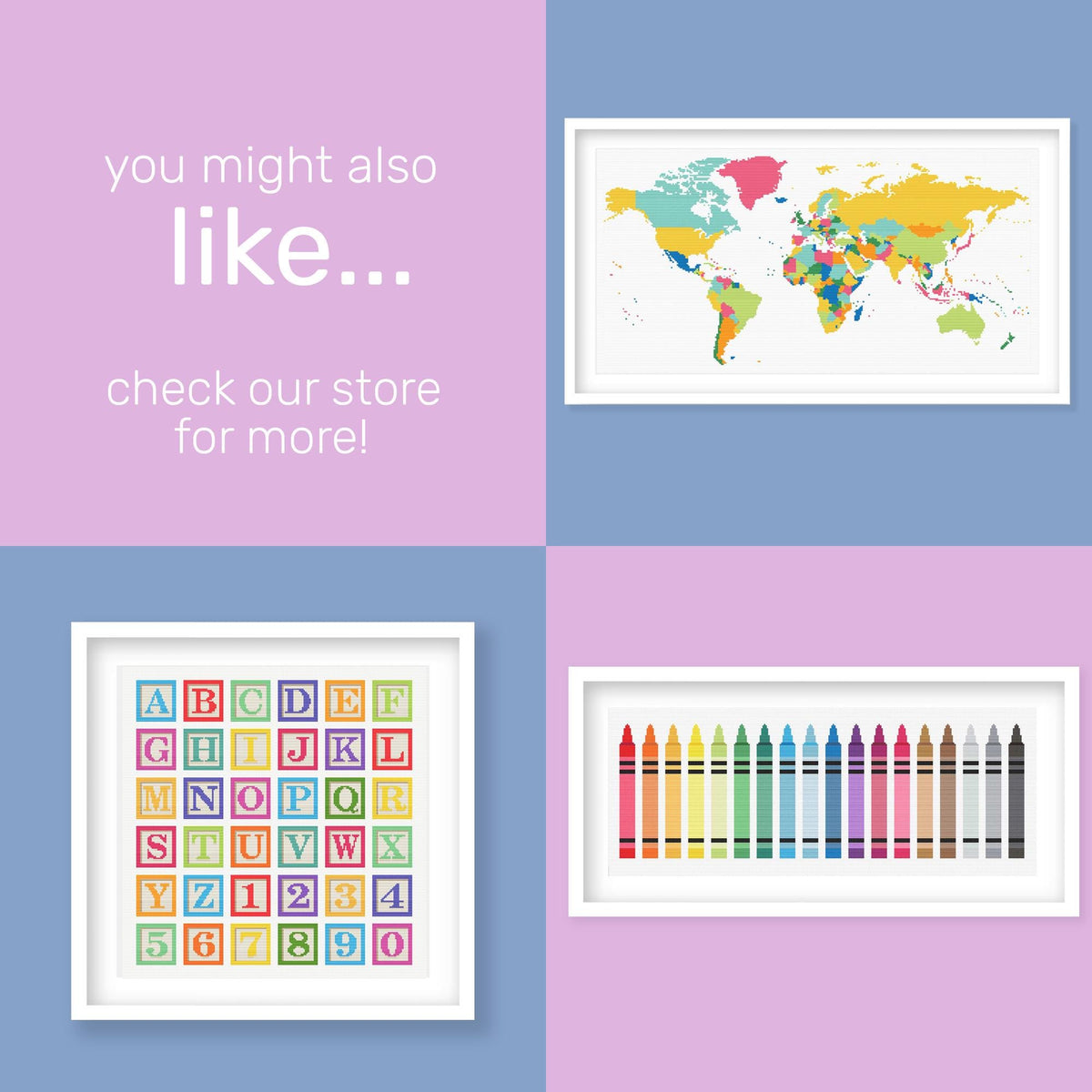 Children's Room Cross Stitch Collection, Nursery Decor Cross-Stitch Pattern, Owl Cross Stitch Pattern, Instant PDF Download - Etsy image 8